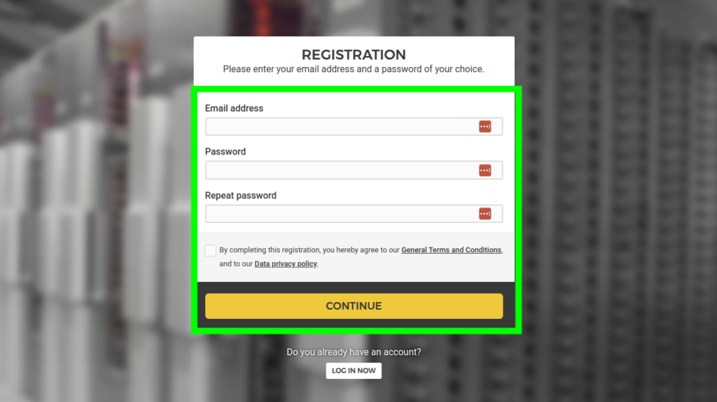 Hetzner Cloud signup page