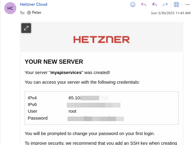 Server ready email notification