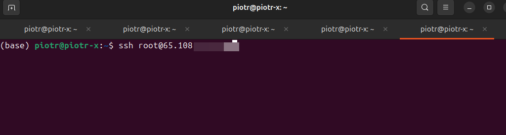 SSH connection example